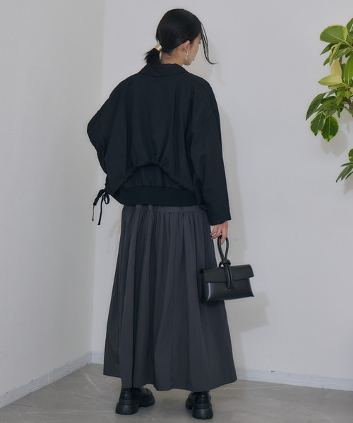 Paradise Picnic（パラダイスピクニック）の「Dignite collier  レイヤードブルゾン（ブルゾン・レディース・ブラック/グレイッシュベージュ・FREE）」の4枚目の写真