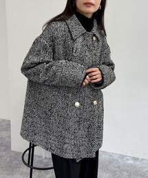fredy emue | ツィードミドル丈Pコート(ピーコート)