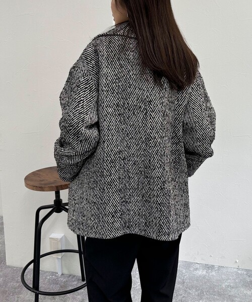 fredy emue（フレディエミュ）の「ツィードミドル丈Pコート（ピーコート・レディース・ブラック系その他・38）」の19枚目の写真