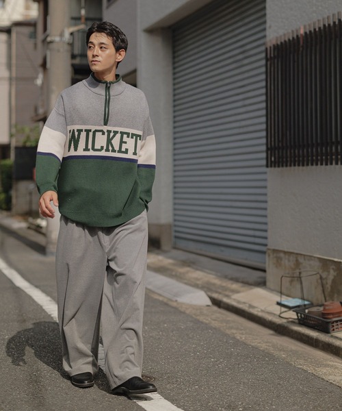 niko and...(ニコアンド)の「ハーフジップロゴニットプルオーバー(ニット/セーター・メンズ・ネイビー/グレー・MEDIUM/LARGE)」の3枚目の写真