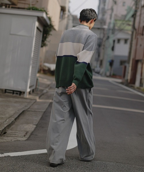 niko and...(ニコアンド)の「ハーフジップロゴニットプルオーバー(ニット/セーター・メンズ・ネイビー/グレー・MEDIUM/LARGE)」の5枚目の写真