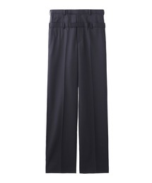 WOOL GABARDINE DOUBLE STACKED TROUSERS