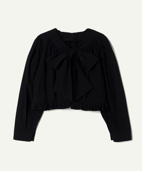 leinwande(ラインヴァンド)の「【leinwande】Ribbon Shirts(シャツ/ブラウス・レディース・ブラウン×イエロー/ブラック・ONE SIZE)」の1枚目の写真
