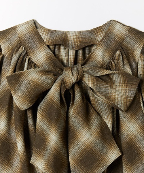leinwande(ラインヴァンド)の「【leinwande】Ribbon Shirts(シャツ/ブラウス・レディース・ブラウン×イエロー/ブラック・ONE SIZE)」の8枚目の写真