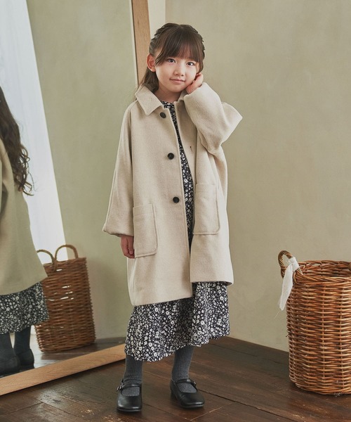 URBAN RESEARCH DOORS（アーバンリサーチドアーズ）の「ステンカラーウール混コート(KIDS)（ステンカラーコート・キッズ・ナチュラル/ネイビー・105/120/135）」の5枚目の写真