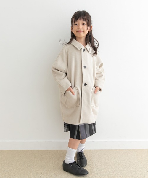 URBAN RESEARCH DOORS（アーバンリサーチドアーズ）の「ステンカラーウール混コート(KIDS)（ステンカラーコート・キッズ・ナチュラル/ネイビー・105/120/135）」の9枚目の写真
