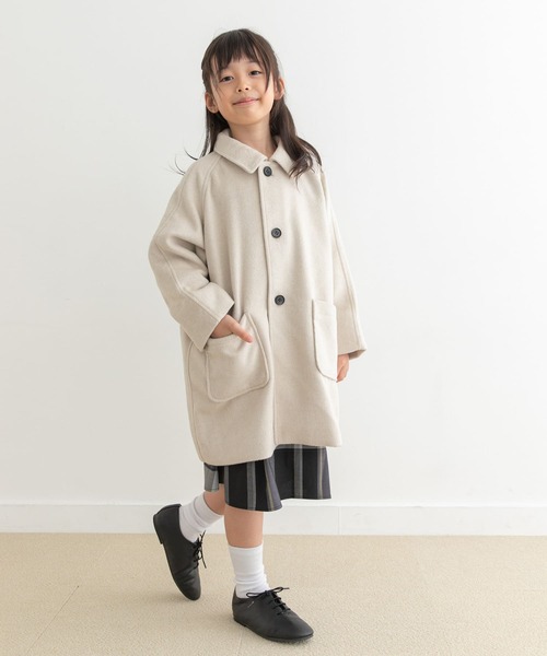 URBAN RESEARCH DOORS（アーバンリサーチドアーズ）の「ステンカラーウール混コート(KIDS)（ステンカラーコート・キッズ・ナチュラル/ネイビー・105/120/135）」の10枚目の写真