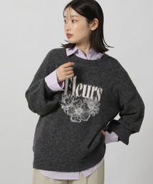 LAKOLE | ロゴ花柄ジャガードニットプルオーバー / 149364(ニット/セーター)