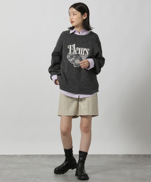 セール】ロゴ花柄ジャガードニットプルオーバー / 149364（ニット