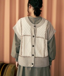 Crisp | パッチワーク2wayニットベスト(ベスト)
