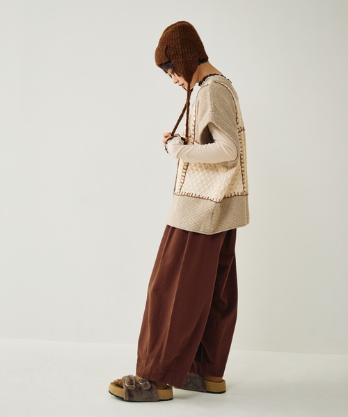 Crisp（クリスプ）の「パッチワーク2wayニットベスト（ベスト・レディース・アイボリー・FREE）」の11枚目の写真