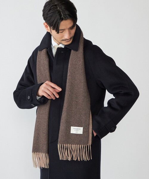 【セール】SHIPS: カシミヤ ヘリンボーン リバーシブル マフラー（マフラー）｜SHIPS（シップス）