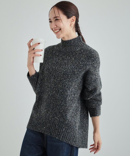 DRESKIP（ドレスキップ）の「◆【体型カバー】ふわふわミックスヤーン ハイネックニット（ニット/セーター・レディース・ピンク系/ブルー系その他/ブラック/イエロー系その他/ブラウン系/ライトベージュ・02/03/04）」の2枚目の写真