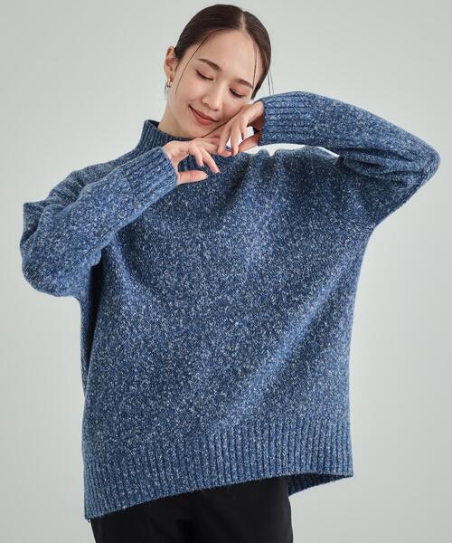 DRESKIP（ドレスキップ）の「◆【体型カバー】ふわふわミックスヤーン ハイネックニット（ニット/セーター・レディース・ピンク系/ブルー系その他/ブラック/イエロー系その他/ブラウン系/ライトベージュ・02/03/04）」の7枚目の写真