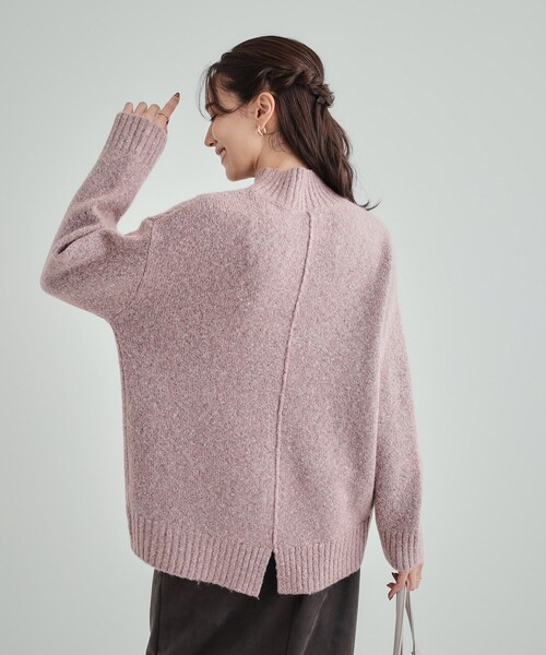 DRESKIP（ドレスキップ）の「◆【体型カバー】ふわふわミックスヤーン ハイネックニット（ニット/セーター・レディース・ピンク系/ブルー系その他/ブラック/イエロー系その他/ブラウン系/ライトベージュ・02/03/04）」の13枚目の写真