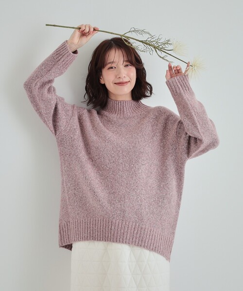 DRESKIP（ドレスキップ）の「◆【体型カバー】ふわふわミックスヤーン ハイネックニット（ニット/セーター・レディース・ピンク系/ブルー系その他/ブラック/イエロー系その他/ブラウン系/ライトベージュ・02/03/04）」の14枚目の写真