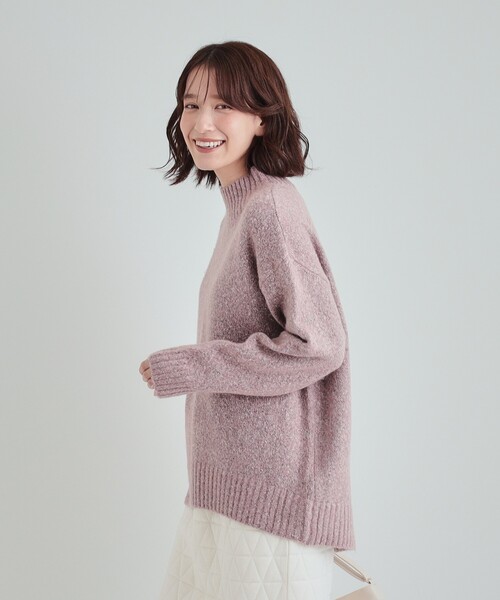 DRESKIP（ドレスキップ）の「◆【体型カバー】ふわふわミックスヤーン ハイネックニット（ニット/セーター・レディース・ピンク系/ブルー系その他/ブラック/イエロー系その他/ブラウン系/ライトベージュ・02/03/04）」の15枚目の写真