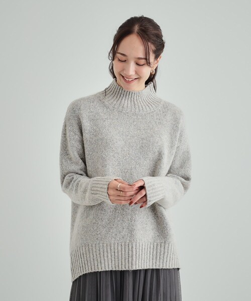 DRESKIP（ドレスキップ）の「◆【体型カバー】ふわふわミックスヤーン ハイネックニット（ニット/セーター・レディース・ピンク系/ブルー系その他/ブラック/イエロー系その他/ブラウン系/ライトベージュ・02/03/04）」の20枚目の写真