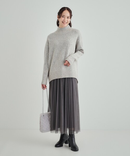 DRESKIP（ドレスキップ）の「◆【体型カバー】ふわふわミックスヤーン ハイネックニット（ニット/セーター・レディース・ピンク系/ブルー系その他/ブラック/イエロー系その他/ブラウン系/ライトベージュ・02/03/04）」の22枚目の写真