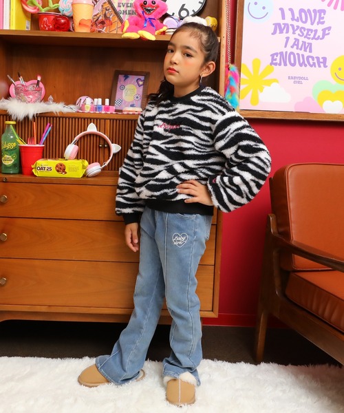 BABYDOLL（ベビードール）の「ボアトレーナー 9921K（スウェット・キッズ・ブラック/ホワイト・90cm/100cm/110cm/120cm/130cm/140cm）」の5枚目の写真