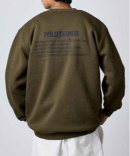 WILD THINGS（ワイルドシングス）の「【WILD THINGS】ステンシルバックプリントトスウェット（スウェット・メンズ・オリーブ/ブラック/グレー・L/XL）」の3枚目の写真