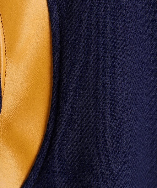 marka（マーカ）の「marka / マーカ：PUFFED AWARD JACKET - 1/14 wool vintage double -：M24C-15BL02C[COR]（スタジャン・メンズ・ネイビー・2(M)）」の7枚目の写真