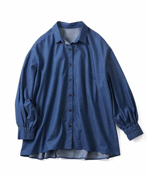 Live in comfort(リブインコンフォート)の「リブ イン コンフォート 今っぽいゆるっと感がおしゃれな オーバーサイズシャツ(シャツ/ブラウス・レディース・ベージュ/ブラック×ホワイト/ブルー・S/M/L/LL/4L/3L)」の10枚目の写真