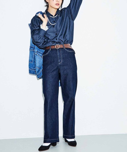 Live in comfort(リブインコンフォート)の「リブ イン コンフォート 今っぽいゆるっと感がおしゃれな オーバーサイズシャツ(シャツ/ブラウス・レディース・ベージュ/ブラック×ホワイト/ブルー・S/M/L/LL/4L/3L)」の13枚目の写真