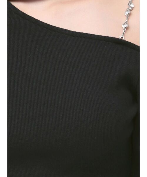 EVRIS(エヴリス)の「ショルダーチェーンショートトップス(Tシャツ/カットソー・レディース・ブラック/ホワイト/ブルー・FREE)」の20枚目の写真