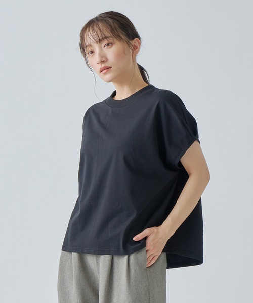 WHYTO.(ホワイト)の「「WHYTO. / ホワイト」 DROP FRENCH SLEEVES TEE(Tシャツ/カットソー・レディース・ブラック/グレイッシュベージュ/オフホワイト・36/38)」の3枚目の写真