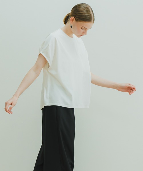 WHYTO.(ホワイト)の「「WHYTO. / ホワイト」 DROP FRENCH SLEEVES TEE(Tシャツ/カットソー・レディース・ブラック/グレイッシュベージュ/オフホワイト・36/38)」の15枚目の写真