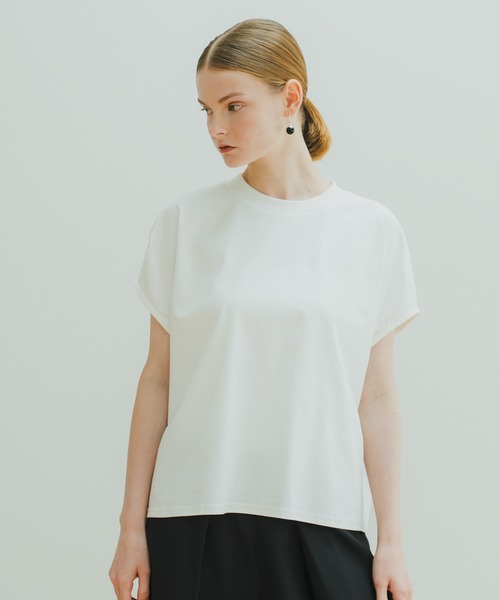 WHYTO.(ホワイト)の「「WHYTO. / ホワイト」 DROP FRENCH SLEEVES TEE(Tシャツ/カットソー・レディース・ブラック/グレイッシュベージュ/オフホワイト・36/38)」の16枚目の写真