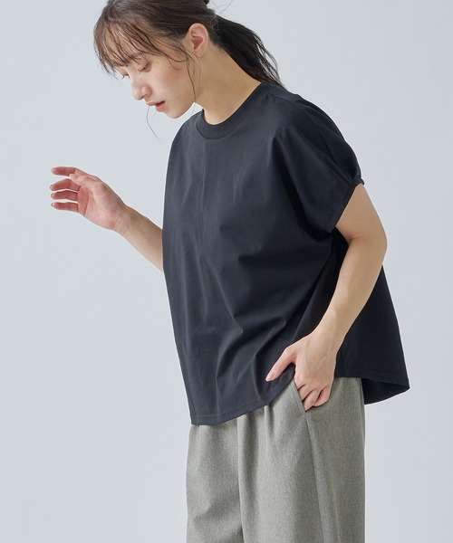 WHYTO.(ホワイト)の「「WHYTO. / ホワイト」 DROP FRENCH SLEEVES TEE(Tシャツ/カットソー・レディース・ブラック/グレイッシュベージュ/オフホワイト・36/38)」の19枚目の写真