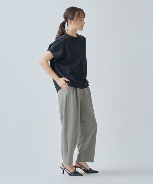 WHYTO.(ホワイト)の「「WHYTO. / ホワイト」 DROP FRENCH SLEEVES TEE(Tシャツ/カットソー・レディース・ブラック/グレイッシュベージュ/オフホワイト・36/38)」の21枚目の写真
