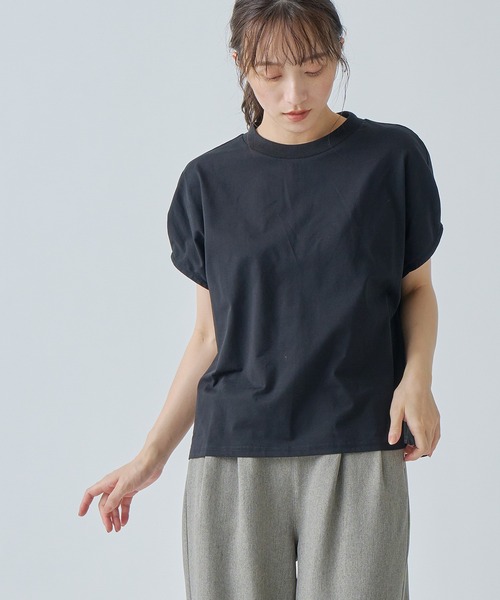 WHYTO.(ホワイト)の「「WHYTO. / ホワイト」 DROP FRENCH SLEEVES TEE(Tシャツ/カットソー・レディース・ブラック/グレイッシュベージュ/オフホワイト・36/38)」の22枚目の写真