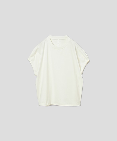 WHYTO.(ホワイト)の「「WHYTO. / ホワイト」 DROP FRENCH SLEEVES TEE(Tシャツ/カットソー・レディース・ブラック/グレイッシュベージュ/オフホワイト・36/38)」の8枚目の写真