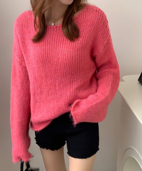 微起毛カラーニットトップス（ニット/セーター）｜leune（ルネ）の