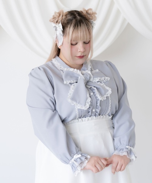 【美品】MORABITO モラビト フリル ボウタイ ブラウス 高級 装飾 4_000000003981.jpg?v=1689103030