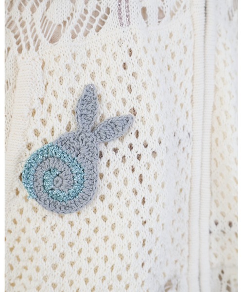 rurumu:(ルルムウ)の「rurumu:/ルルムウ/plants motif crochet hoodie(パーカー・レディース・アイボリー/ブラック/ラベンダー・FREE)」の10枚目の写真