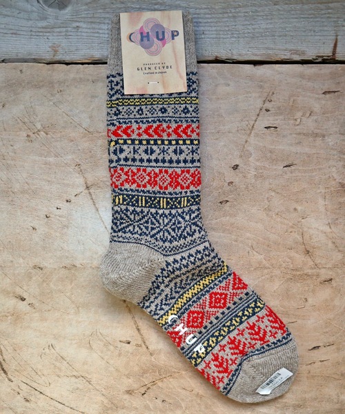 CHUP（チュプ）の「CHUP(チュプ) "QUIET FOREST(クワイエットフォレスト)" ウールソックス　数量限定生産（ソックス/靴下・レディース・ベージュ/インディゴブルー/ライトグレー/ブラウン・SMALL/MEDIUM）」の3枚目の写真
