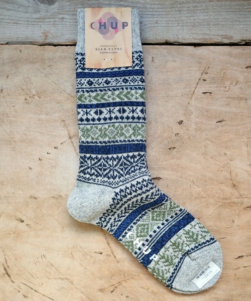 CHUP（チュプ）の「CHUP(チュプ) "QUIET FOREST(クワイエットフォレスト)" ウールソックス　数量限定生産（ソックス/靴下・レディース・ベージュ/インディゴブルー/ライトグレー/ブラウン・SMALL/MEDIUM）」の2枚目の写真