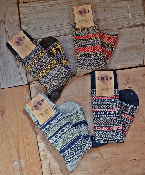 CHUP（チュプ）の「CHUP(チュプ) "QUIET FOREST(クワイエットフォレスト)" ウールソックス　数量限定生産（ソックス/靴下・レディース・ベージュ/インディゴブルー/ライトグレー/ブラウン・SMALL/MEDIUM）」の7枚目の写真