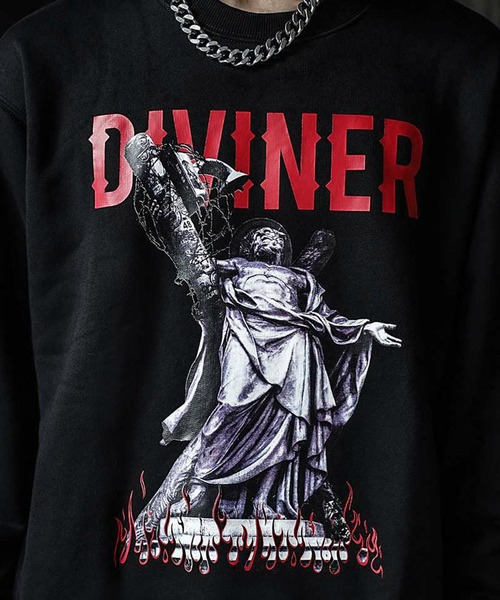 DIVINER（ディヴァイナー）の「Judgment　Sweat　Shirt （ブラック×レッド（Tシャツ/カットソー・メンズ・ブラック・M/L）」の3枚目の写真