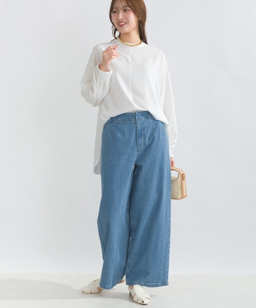 PICCIN(ピッチン)の「前後2wayストレッチドルマンブラウス(シャツ/ブラウス・レディース・オフホワイト/ブラック/サックスブルー・M)」の8枚目の写真