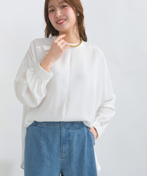 PICCIN(ピッチン)の「前後2wayストレッチドルマンブラウス(シャツ/ブラウス・レディース・オフホワイト/ブラック/サックスブルー・M)」の9枚目の写真