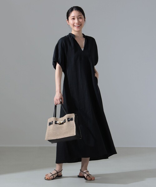 TICCA リネン100% ソメロス別注　フレンチスリーブ ワンピース　ティッカ Demi-Luxe BEAMS（デミルクス ビームス）TICCA / リネン 2WAY