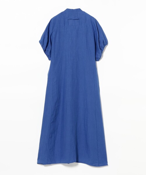 美品　TICCA｜定価3,3万 リネンバルーンスリーブワンピース　ネイビー TICCA / リネン バルーンスリーブ ワンピース［手洗い可