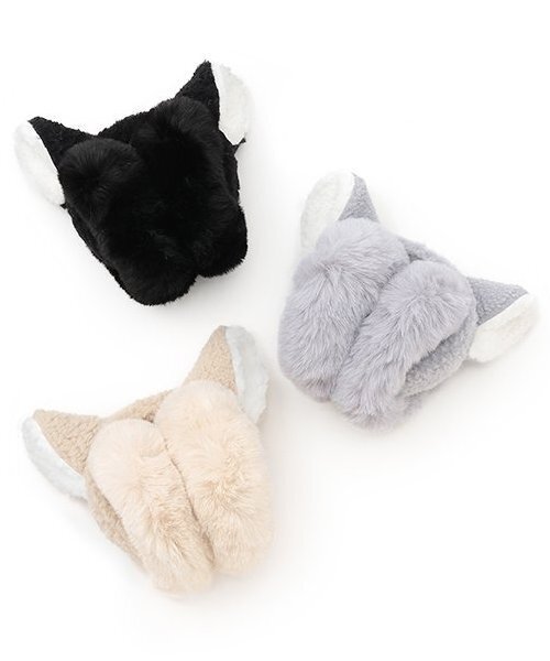 LOVETOXIC（ラブトキシック）の「ネコミミイヤマフ（イヤーマフ・キッズ・ブラック/アイボリー/グレー・F）」の5枚目の写真