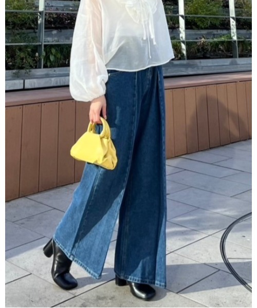 AMAIL(アマイル)の「CENTER CREASE デニム(デニムパンツ・レディース・ブルー・FREE)」の18枚目の写真