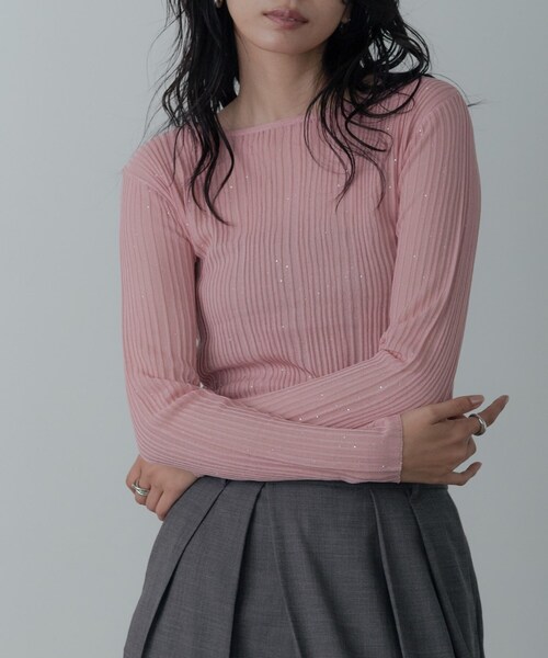 GALLEST（ギャレスト）の「シアースパンコールニット（ニット/セーター・レディース・ホワイト/グリーン/ピンク系/グレー/ブラック・38）」の5枚目の写真